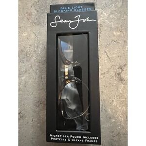 NEW SEAN JOHN BLUE LIGHT BLOCKING GLASSES With Pouch Style WOOSTER